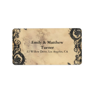 Victorian Gothic Elegance Wedding Label