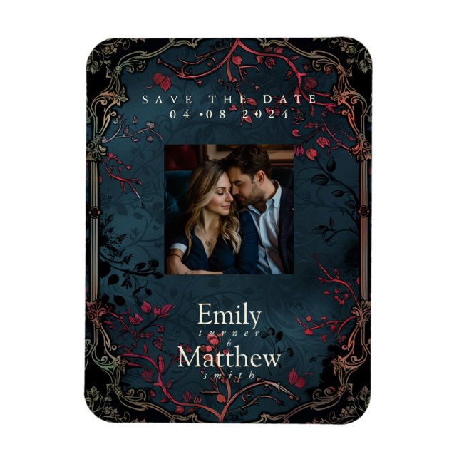 Victorian Gothic Elegance Wedding Save The Date Magnet (Vertical)