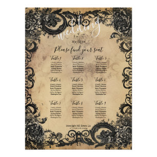 Victorian Gothic Elegance Wedding Seating Chart
