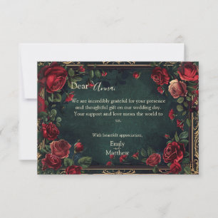 Victorian Gothic Elegance Wedding Thank You Card