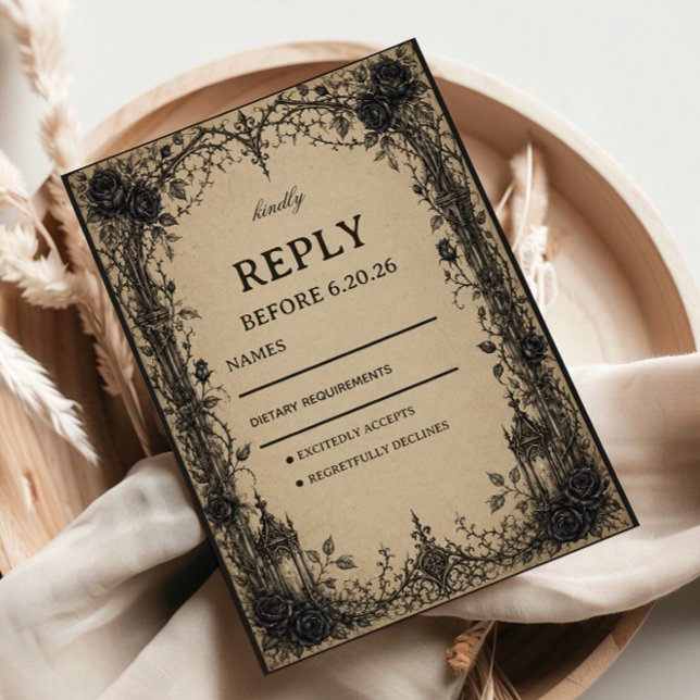 Victorian Gothic Elegant RSVP Card (Creator Uploaded)