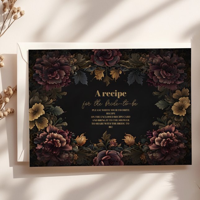 Victorian Gothic Floral Frame Bridal Shower Enclosure Card (Creator Uploaded)