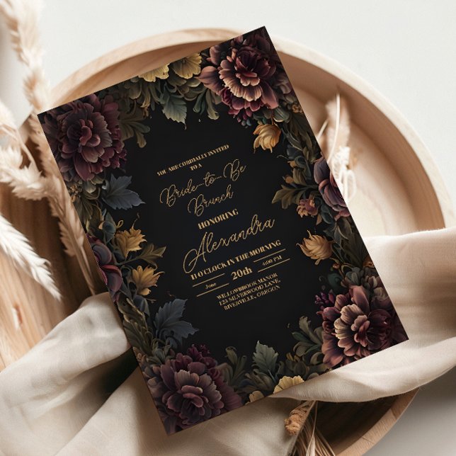 Victorian Gothic Floral Frame Bridal Shower Invitation (Creator Uploaded)