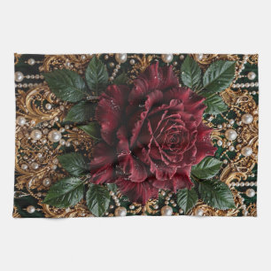 Victorian Gothic Floral Tea Towel
