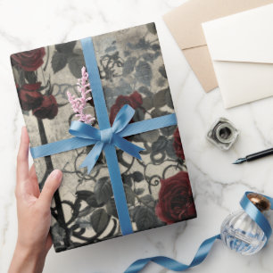 Victorian Gothic Garden Pattern Wrapping Paper
