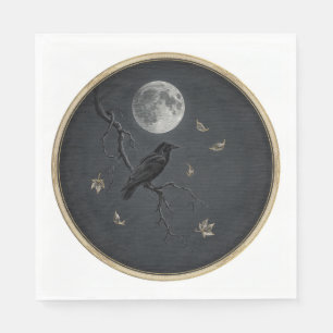 Victorian Gothic Halloween Crow Napkins
