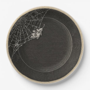 Victorian Gothic Halloween Spiderweb Plate