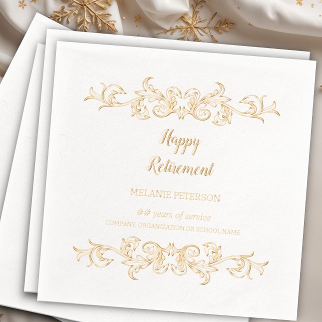 Victorian Gothic Happy Retirement Foil Napkins (Creator Uploaded)