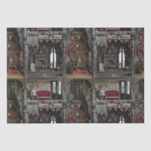 Victorian Gothic Haunted Dollshouse with Dolls in  Tissue Paper