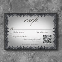 Victorian Gothic Iron Border White Wedding QR