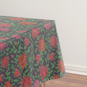 Victorian Gothic Perfect Red & Fuchsia Roses Tablecloth