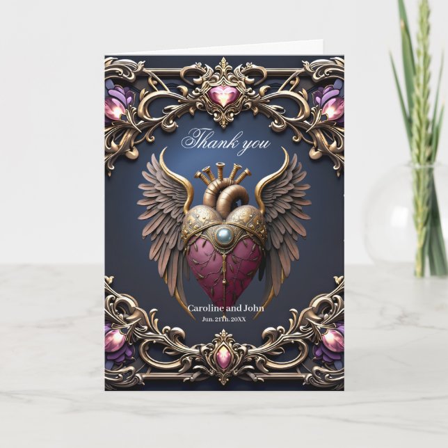 Victorian Gothic Wedding Collection Thank You Card (Front)