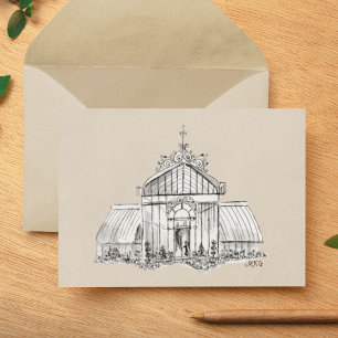 Victorian Greenhouse Botanical Garden Elegant Art Card