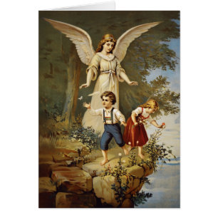 Victorian Guardian Angel and Children
