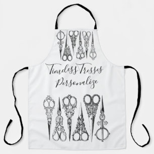 Victorian hairdresser scissors elegant  apron