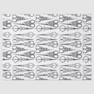 Victorian hairdresser scissors elegant tissue paper