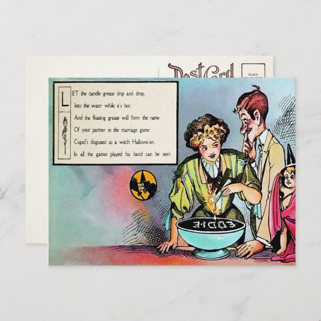 Victorian Halloween Poem 3 Postcard (Front/Back)
