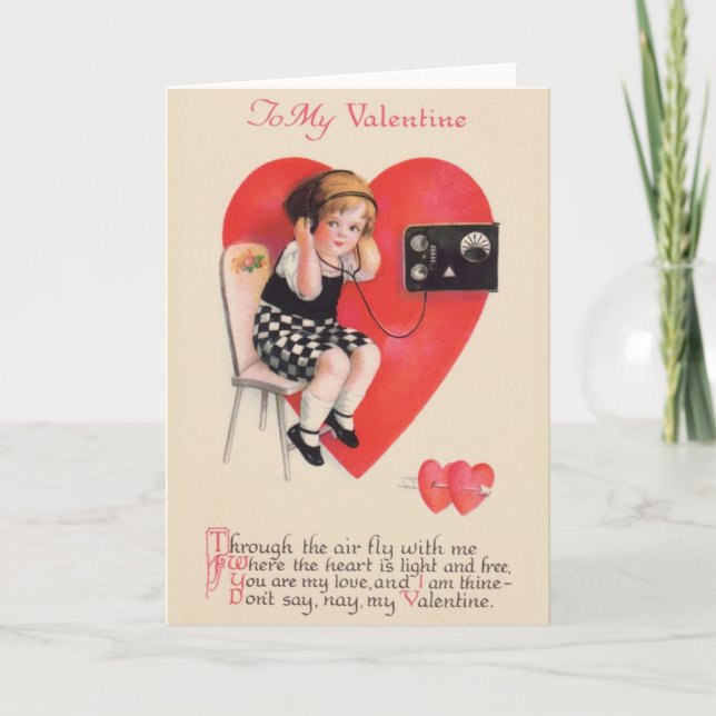 Victorian Ham Radio Valentine's Day Card (Front)