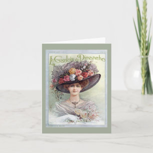 Victorian hat lady card