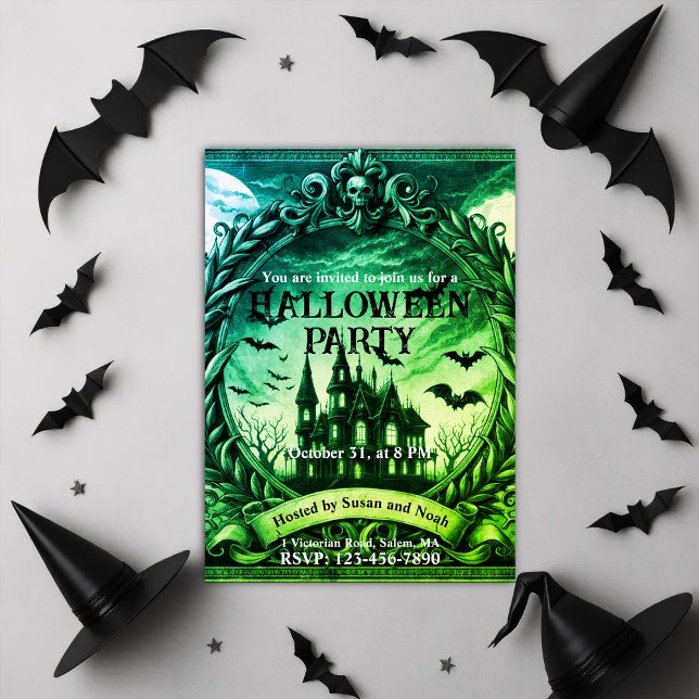  Victorian Haunted House Gothic Halloween Party Invitation (Victorian Haunted House Gothic Halloween Party Invitation)