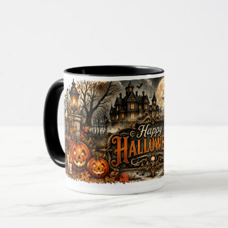 Victorian Haunted Mansion Halloween Mug