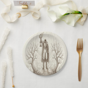 Victorian Headless Horseman For Halloween Party Paper Plate