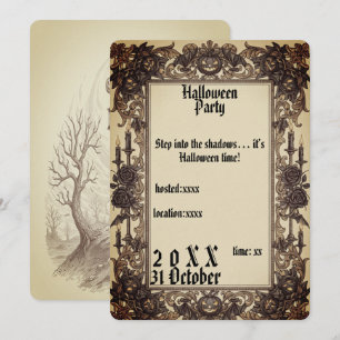 Victorian Headless Horseman Halloween Invitation