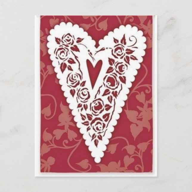 Victorian Heart Lace Postcard (Front)