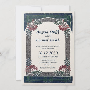 Victorian Highland Lodge Henderson Tartan Wedding Invitation