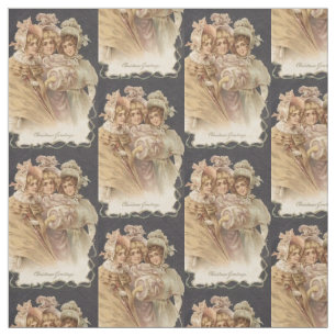 Victorian Holiday Fashion Vintage Chrismas Fabric