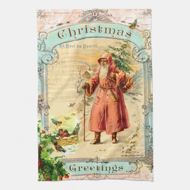 Victorian Holiday Tea Towel (Vertical)