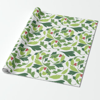 Victorian Holly Leaves Christmas Wrapping Paper