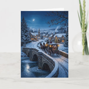 Victorian Horse Carriage Christmas Eve Card