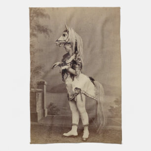 Victorian Horse Costume Daguerreotype/Photo Tea Towel