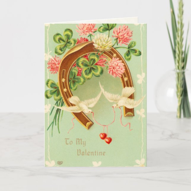 Victorian Horseshoe Valentine's Day Card (Front)