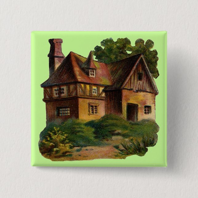 Victorian House 15 Cm Square Badge (Front)