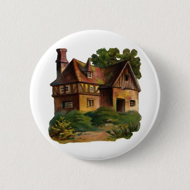 Victorian House 6 Cm Round Badge (Front)