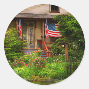 Victorian House - Cranford NJ - Victorian cottage Classic Round Sticker