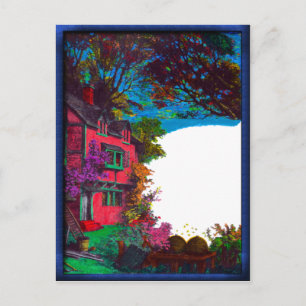 Victorian House Fall Art Postcard