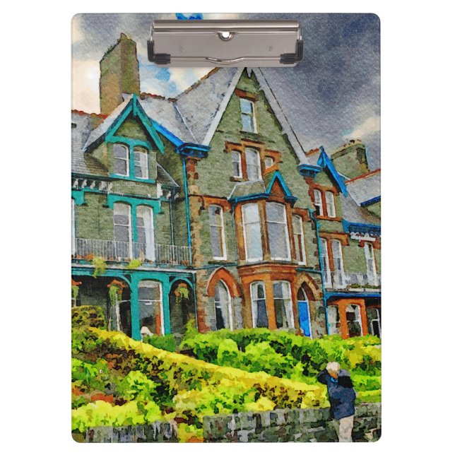 Victorian house in Keswick painted in watercolor Clipboard (Front)