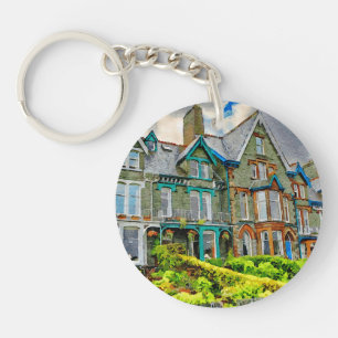 Victorian house in Keswick painted in watercolor Key Ring