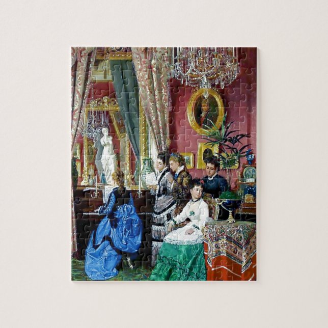 Victorian House Party Women Men Music painting Jigsaw Puzzle (Vertical)