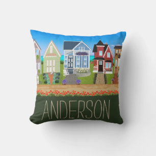 Victorian Houses with Name Cushion