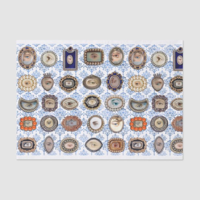 Victorian Inspired Lover's Eyes, original art Tissue Paper (Front)