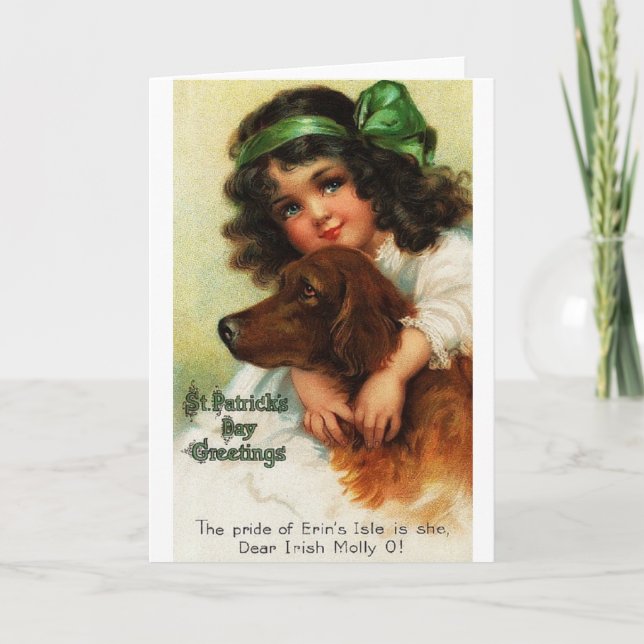Victorian Irish Setter St. Patrick's Day Card (Front)