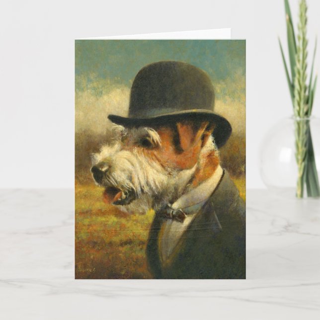 Victorian Jack Russell Greetings Card (Front)