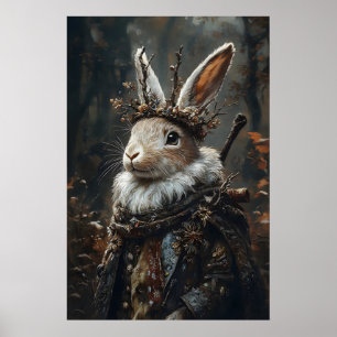 Victorian Jackalope Print, Dark Academia Rabbit Poster