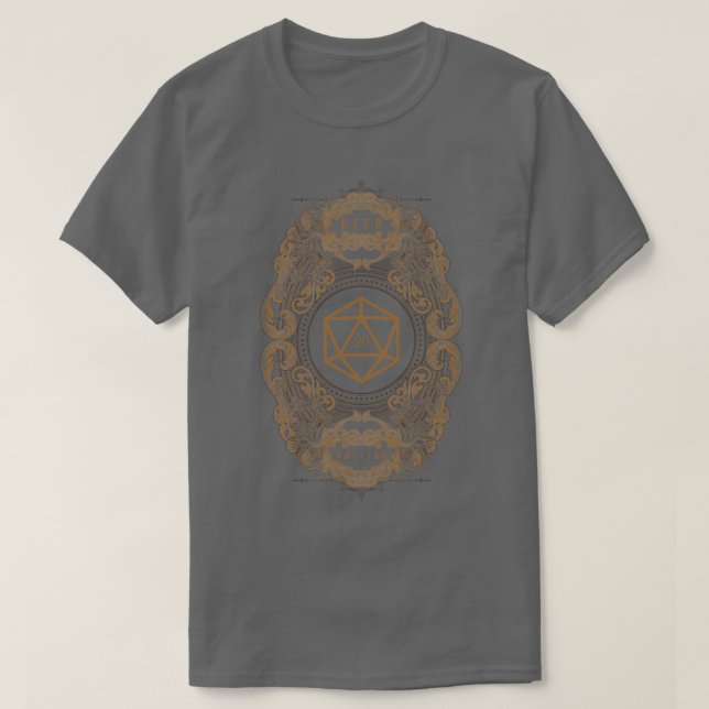 Victorian Keep Rolling Polyhedral D20 Dice T-Shirt (Design Front)