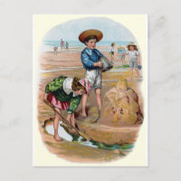 Victorian Kids Build a Sandcastle