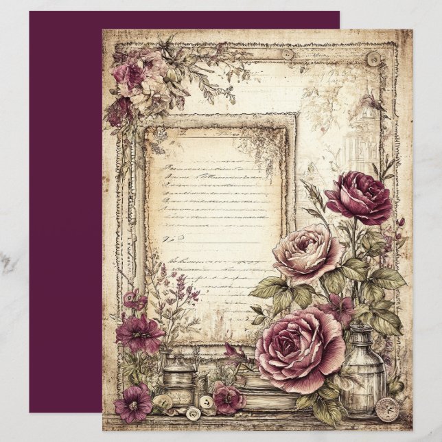 Victorian & Lace Scrapbook Paper  (Front/Back)